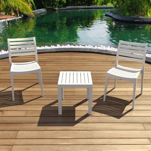 Ares Conversation Set with Ocean Side Table White S009066-WHI