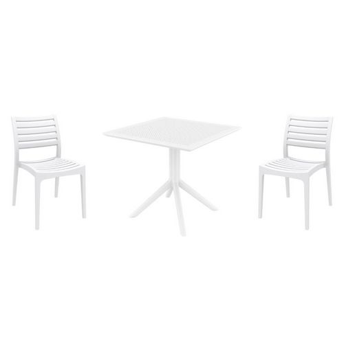 Ares Dining Set with Sky 31" Square Table White S009106-WHI
