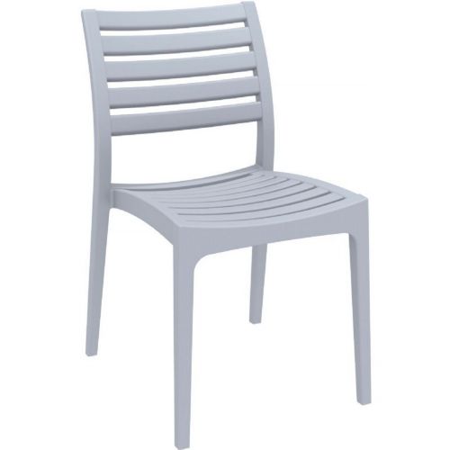 Ares Resin Outdoor Dining Chair Silver Gray ISP009-SIL