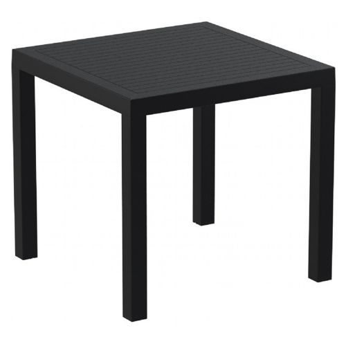 Ares Resin Outdoor Dining Table 31 inch Square Black ISP164-BLA