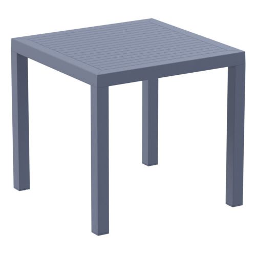 Ares Resin Outdoor Dining Table 31 inch Square Dark Gray ISP164-DGR