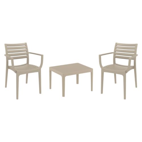 Artemis Conversation Set with Sky 24" Side Table Taupe S011109-DVR