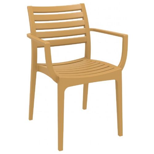 Artemis Resin Outdoor Dining Arm Chair Cafe Latte ISP011-TEA
