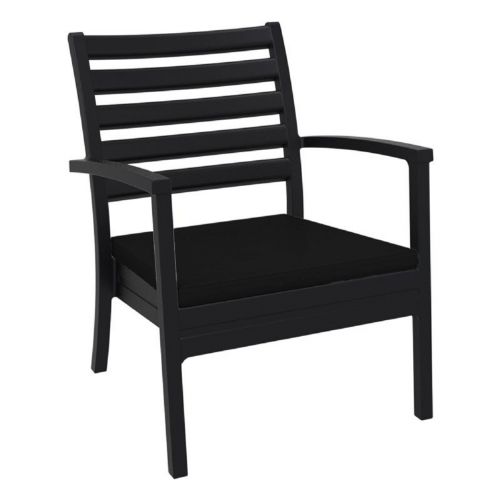 Artemis XL Outdoor Club Chair Black with Black Cushion ISP004-BLA-CBL