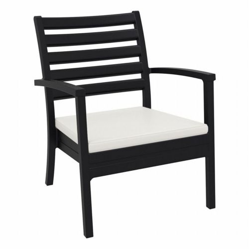 Artemis XL Outdoor Club Chair Black with Natural Cushion ISP004-BLA-CNA
