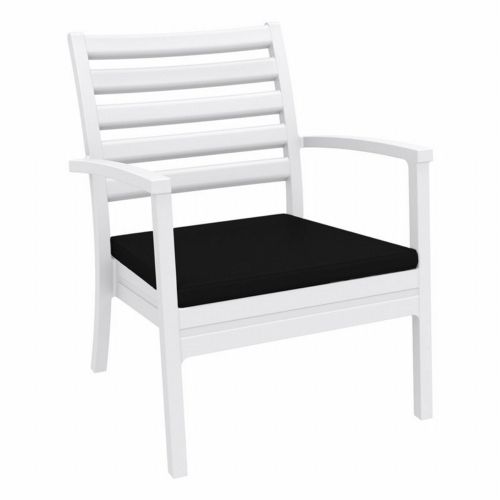Artemis XL Outdoor Club Chair White with Black Cushion ISP004-WHI-CBL