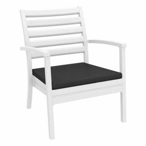Artemis XL Outdoor Club Chair White with Charcoal Cushion ISP004-WHI-CCH