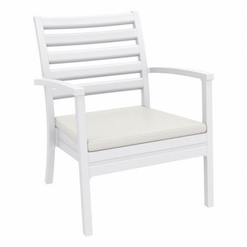 Artemis XL Outdoor Club Chair White with Natural Cushion ISP004-WHI-CNA