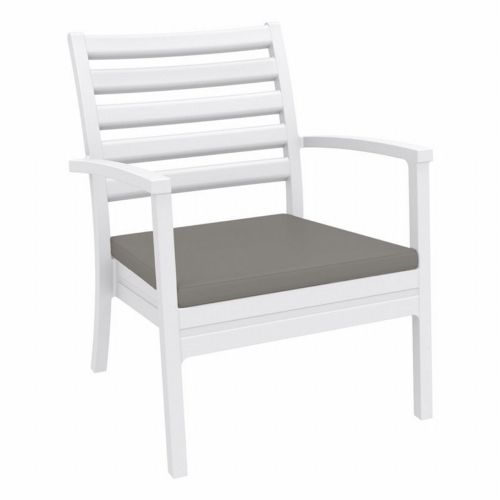 Artemis XL Outdoor Club Chair White with Taupe Cushion ISP004-WHI-CTA