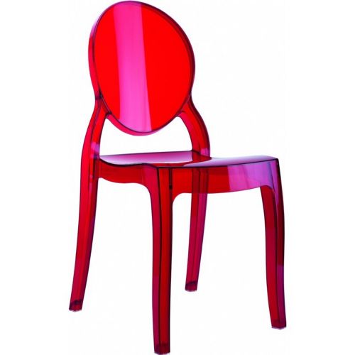 Baby Elizabeth Polycarbonate Kids Chair Transparent Red ISP051-TRED