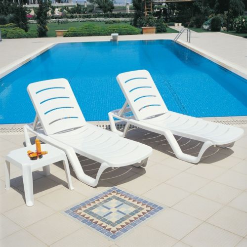 Bahama Sunlight 6 Piece Resin Chaise Lounge Set ISP077S6-WHI