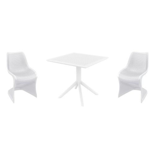 Bloom Dining Set with Sky 31" Square Table White ISP0484S-WHI