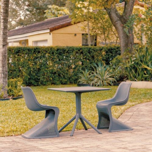 Bloom Patio Dining Set with 2 Chairs Dark Gray ISP0484S-DGR