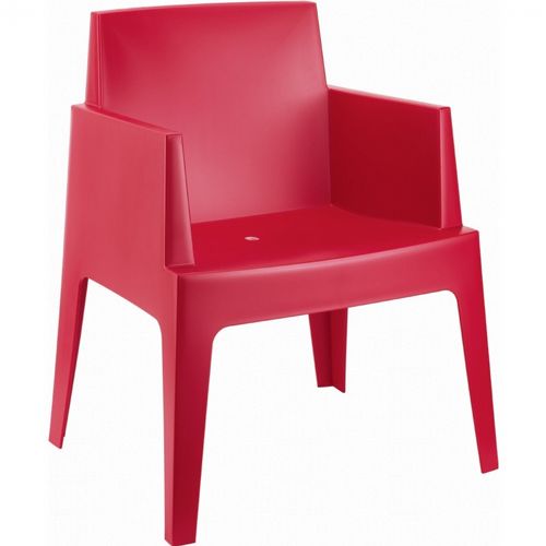 Box Outdoor Dining Chair Red ISP058-RED
