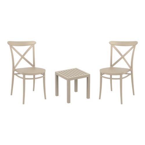 Cross Conversation Set with Ocean Side Table Taupe S254066-DVR