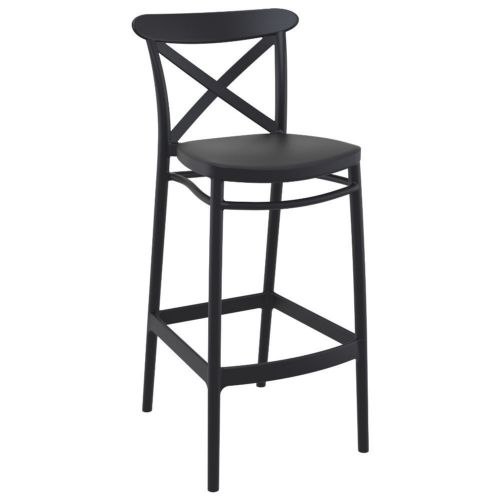 Cross Outdoor Bar Stool Black ISP266-BLA