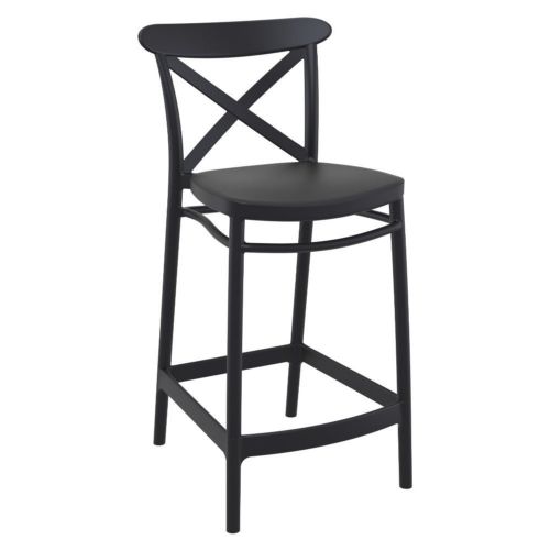 Cross Outdoor Counter Stool Black ISP264-BLA