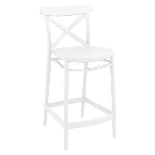 Cross Outdoor Counter Stool White ISP264-WHI