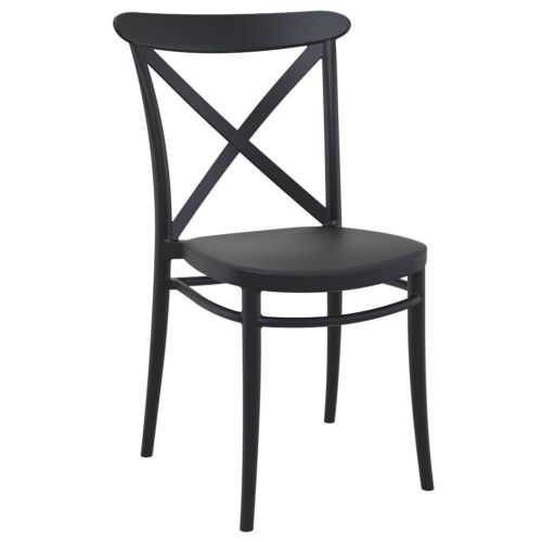 Cross Resin Outdoor Chair Black ISP254-BLA