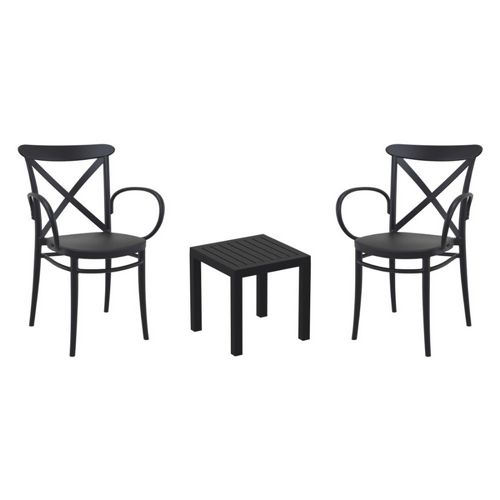 Cross XL Conversation Set with Ocean Side Table Black S256066-BLA