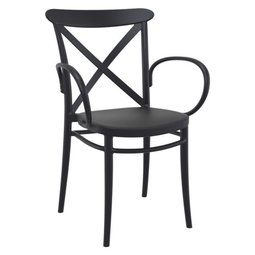 Cross XL Resin Outdoor Arm Chair Black ISP256-BLA