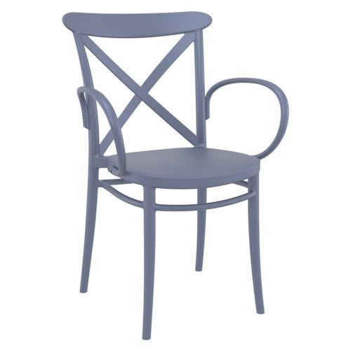 Cross XL Resin Outdoor Arm Chair Dark Gray ISP256-DGR
