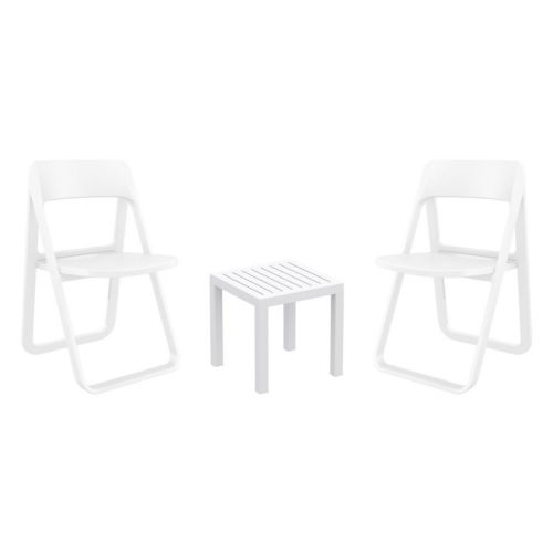 Dream Conversation Set with Ocean Side Table White S079066-WHI