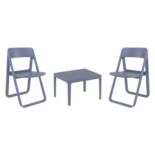 Dream Conversation Set with Sky 24" Side Table Dark Gray S079109-DGR