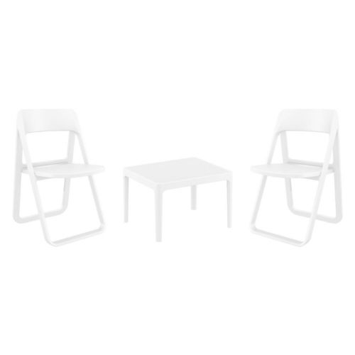 Dream Conversation Set with Sky 24" Side Table White S079109-WHI