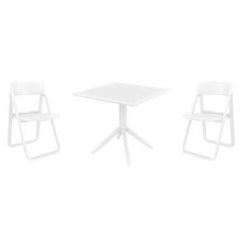 Dream Dining Set with Sky 31" Square Table White S079106-WHI