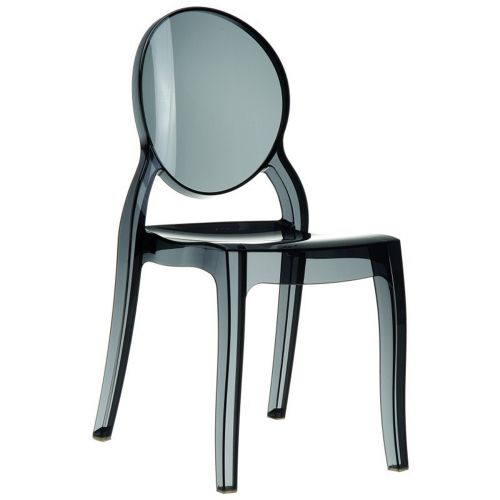 Elizabeth Clear Polycarbonate Outdoor Bistro Chair Black ISP034-TBLA