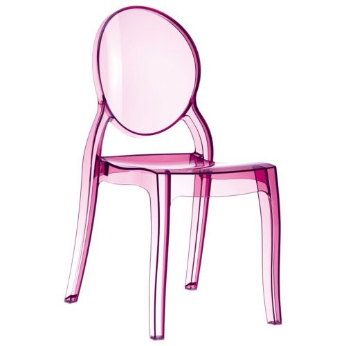 Elizabeth Clear Polycarbonate Outdoor Bistro Chair Pink ISP034-TPNK
