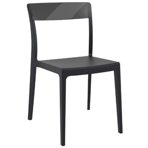 Flash Dining Chair Black with Transparent Black ISP091-BLA-TBLA