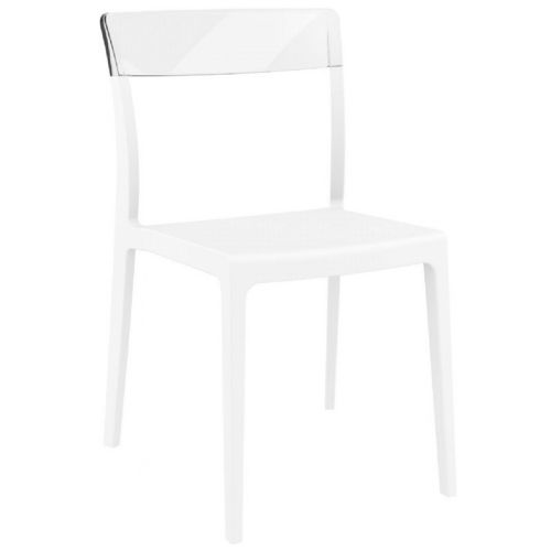 Flash Dining Chair White with Transparent Clear ISP091-WHI-TCL