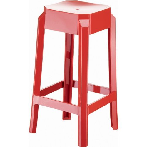 Fox Polycarbonate Counter Stool Glossy Red ISP036-GRED