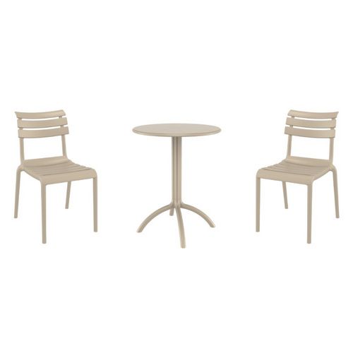 Helen Bistro Set with Octopus 24" Round Table Taupe S284160-DVR