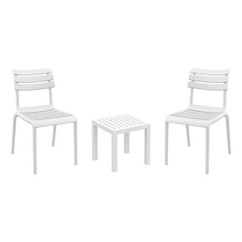 Helen Conversation Set with Ocean Side Table White S284066-WHI