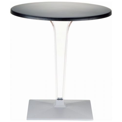 Ice Round Dining Table Black Top 24 inch. ISP500-BLA