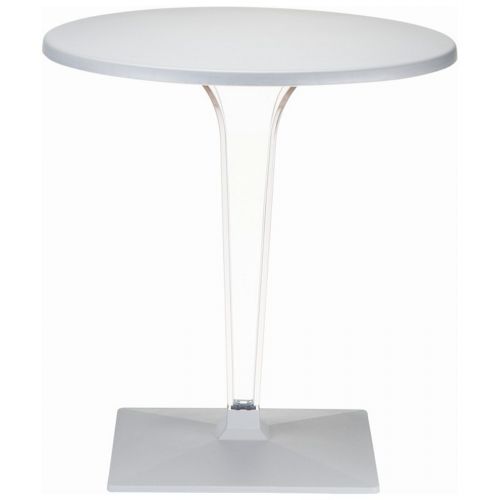 Ice Round Dining Table Silver Gray Top 24 inch. ISP500-SIL
