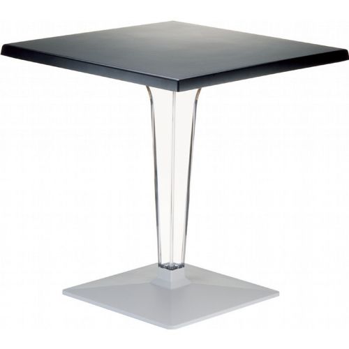 Ice Square Dining Table Black Top 28 inch. ISP560-BLA