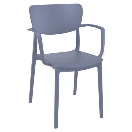 Lisa Outdoor Dining Arm Chair Dark Gray ISP126-DGR