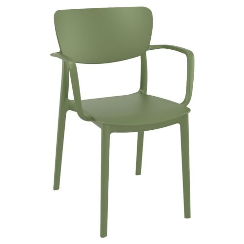 Lisa Outdoor Dining Arm Chair Olive Green ISP126-OLG