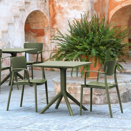 Loft Bistro Set 3 Piece with 27" Table Top Olive Green ISP1282S-OLG