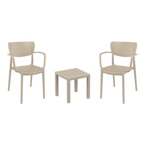 Loft Conversation Set with Ocean Side Table Taupe S128066-DVR