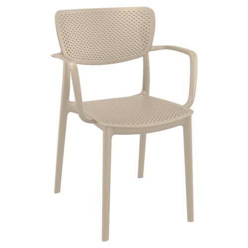 Loft Outdoor Dining Arm Chair Taupe ISP128-DVR