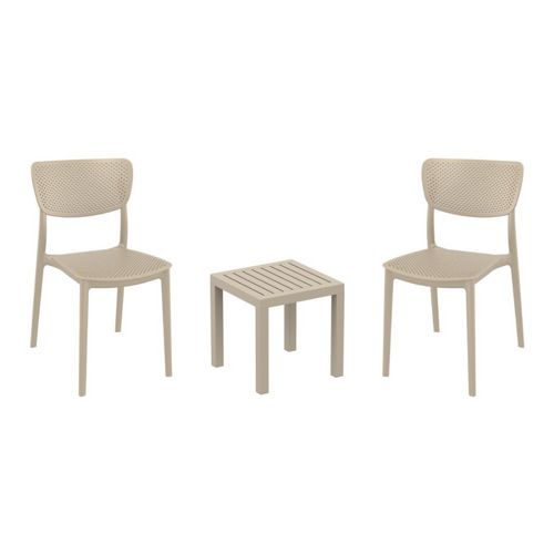 Lucy Conversation Set with Ocean Side Table Taupe S129066-DVR