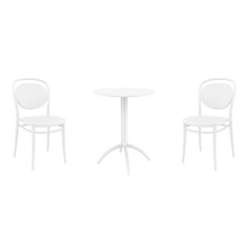 Marcel Bistro Set with Octopus 24" Round Table White S257160-WHI