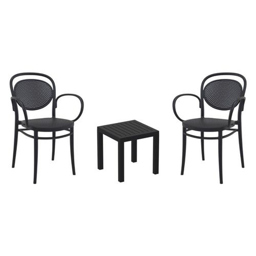 Marcel XL Conversation Set with Ocean Side Table Black S258066-BLA
