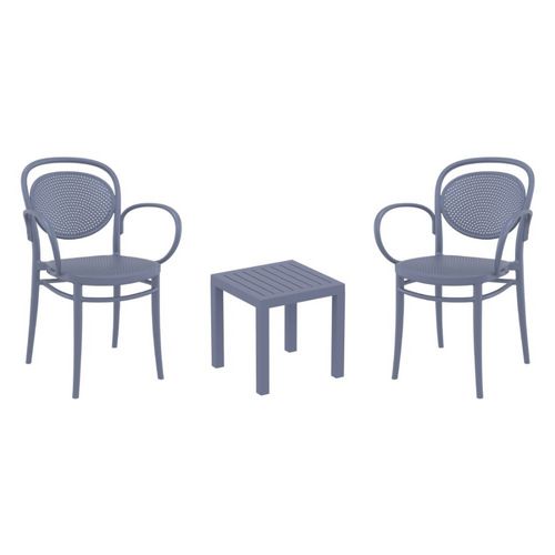 Marcel XL Conversation Set with Ocean Side Table Dark Gray S258066-DGR