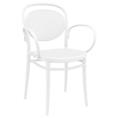 Marcel XL Resin Outdoor Arm Chair White ISP258-WHI